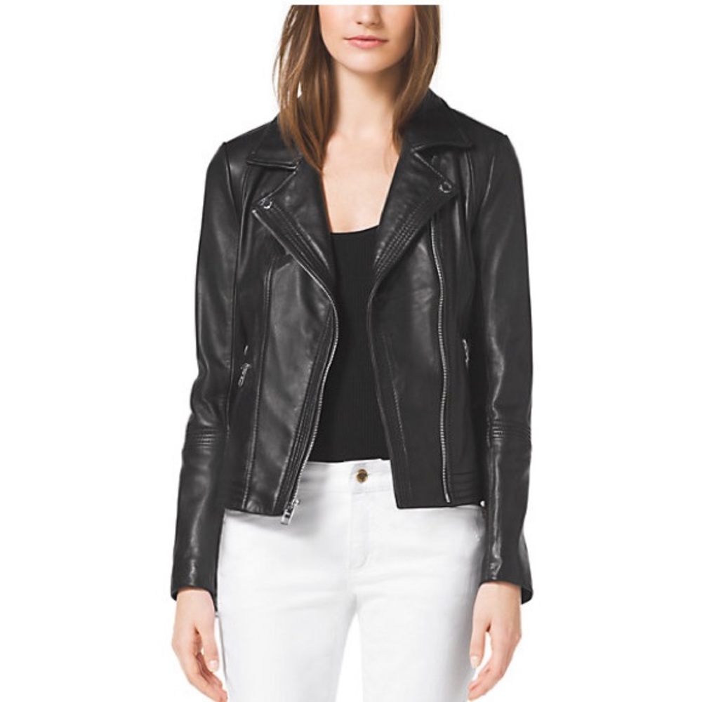 Michael Kors Leather Moto Jacket
